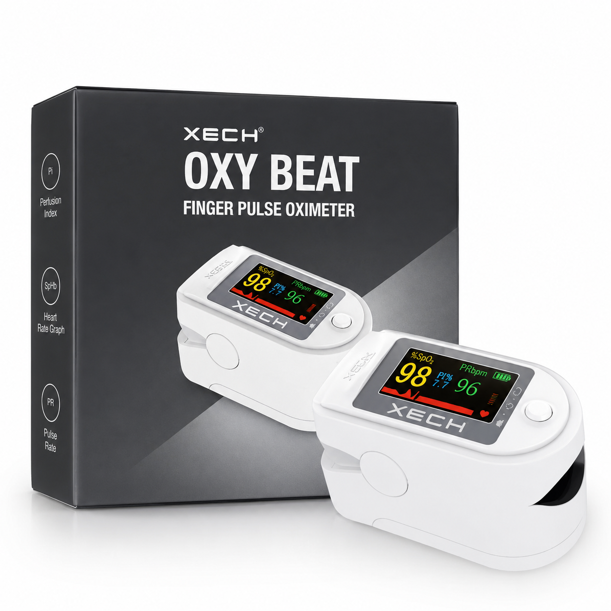 XECH OXY BEAT Finger Pulse Oximeter | Blood Oxygen (SpO2) & Pulse Rate Monitor